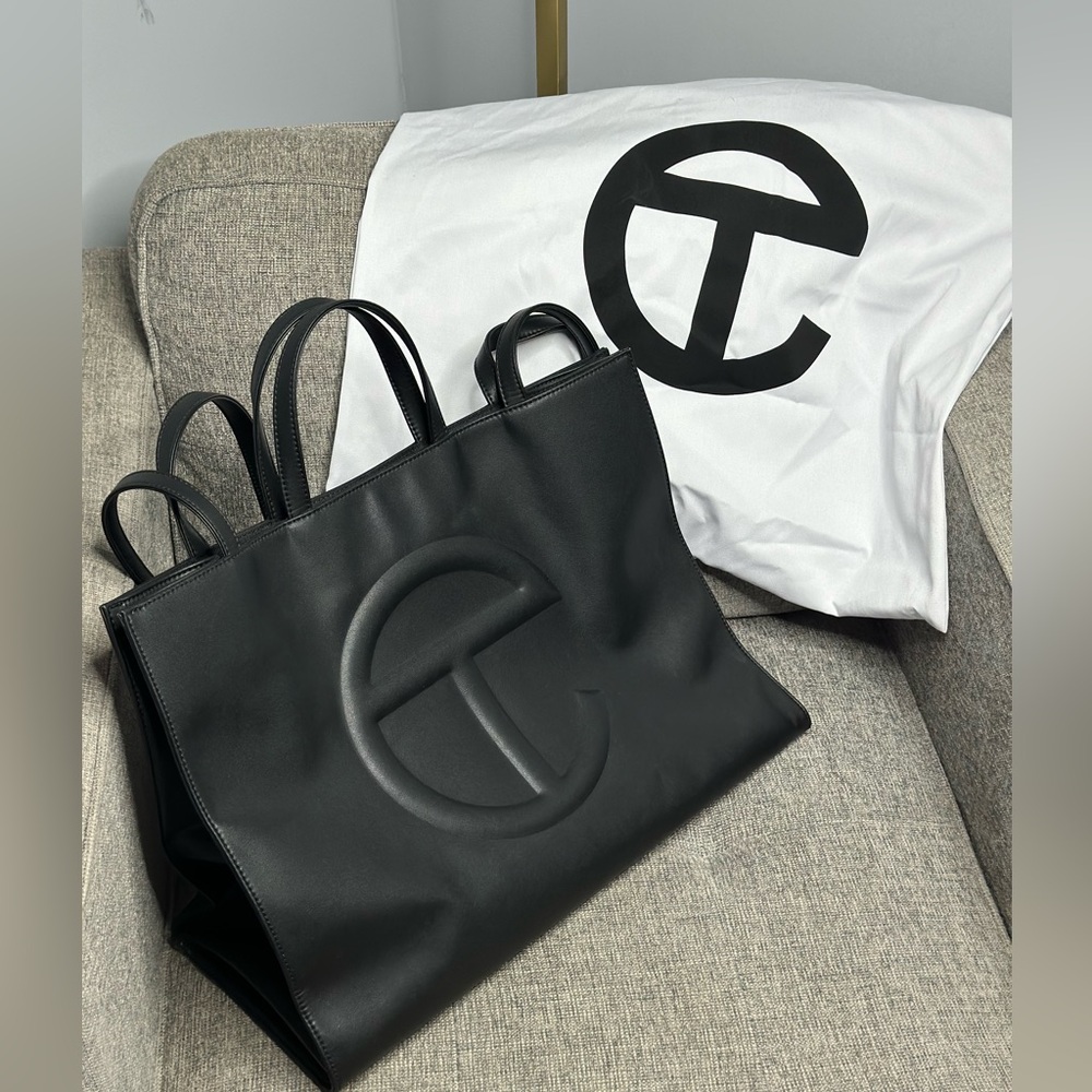 Large Black Telfar Shopping Bag